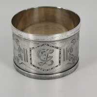 Art Nouveau napkin ring in silver with floral decor