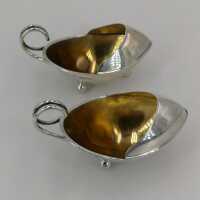 Pair of butter or fish sauce casters in solid silver from 1910