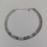 Magnificent brick necklace in silver with turquoise from the 1960 / 70s