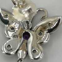 Romantische Ohrstecker in Silber mit Amethysten und Opalen