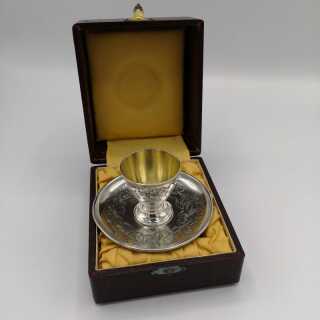Rare egg cup in silver with original packaging 1897-1914