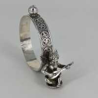 Napkin Ring with Putti and Card Holder in Solid Silver