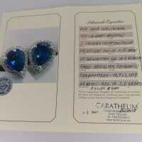 Sapphire diamond stud earrings - 18 ct white gold - Earrings - 1.50 ct