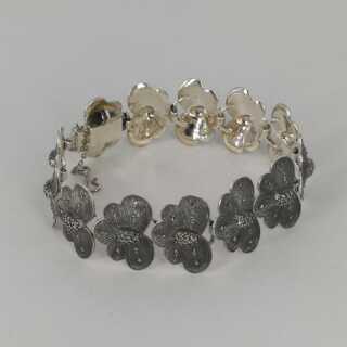 Charming butterfly bracelet in silver with marcasites