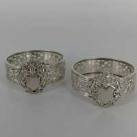 Pair of Art Nouveau Napkin Rings from Austria in Silver...