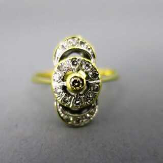 Art Deco Gold-Ring für Damen mit Brillanten in 750er Gold - Annodazumal: Antike Ringe online kaufen