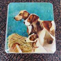 Art Deco cigarette case in solid silver and enamel painting
