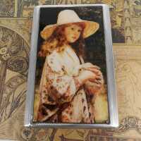 Enamelled cigarette case in silver with beautiful art...