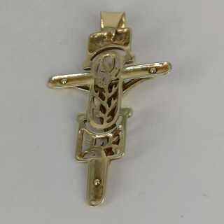 Large Abstract Body Cross Pendant in Gold