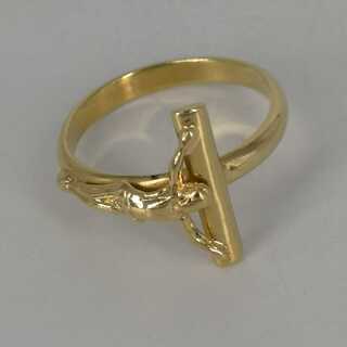Kruzifix Ring in  Gold für Damen und Herren