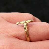 Crucifix ring in gold for ladies and gentlemen