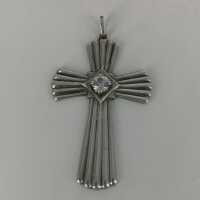 Art Deco Schmuck in Silber - Annodazumal Antikschmuck: Kreuz Anhänger in Silber mit Spinell kaufen