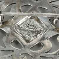 Filigrane Brosche in Silber mit Markasiten um 1930