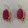 Beautiful gold earrings with red spinels from Russia