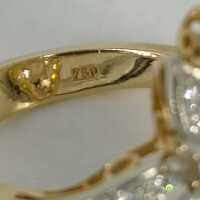 Prachtvoller Art Deco Spinnen Ring in Gold mit großen Brillanten
