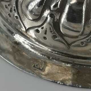 Romantic Art Nouveau Trumpet Vase in Silver with Hare Depictions