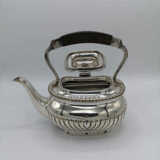 Antique Swivel Teapot with Rechaud around 1920 in Queen Anne Style