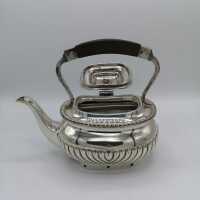 Antike Schwenk- Teekanne mit Rechaud um 1920 im Queen Anne Stil