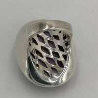 Ladies Ring in Silver with Natural Amethyst Quartz Cabochon