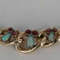 Art Nouveau Bracelet in Gold Doublé with Gemstones