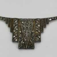 Art Deco necklace around 1930 in silver with geometric elements
