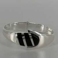 Modern bangle in silver and onyx from Mexico
