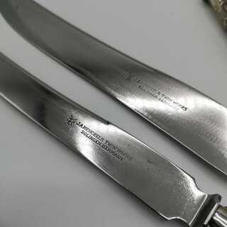 Hunting carving sets with silver fittings from the Wilhelminian period
