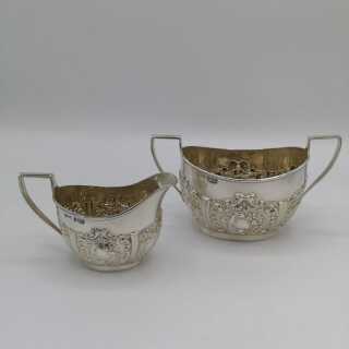 3 Piece Victorian Solid Silver Tea Set from Sheffield 1897