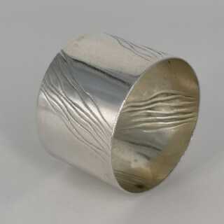 Abstract napkin ring in solid silver around 1950