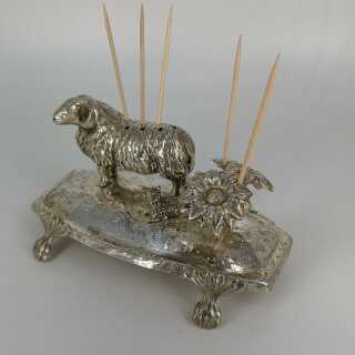 Antique Toothpick Holder in Solid Silver around 1900