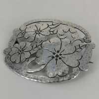 Außergewöhnliche florale Designer Brosche in Silber um 1950/60
