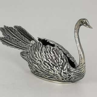 Vintage Silver Swan with Six Tail Feathers as Toothpicks