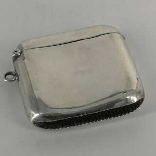Antique matchbox/vesta case in silver with rare enamel painting