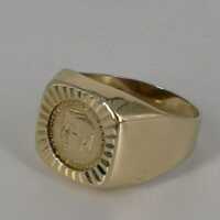 Vintage Mens Ring in Gold with Kennedy Memorial Coin