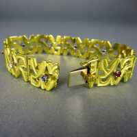 Massives Goldarmband mit Edelsteinen Modernismus einzigartiges Design