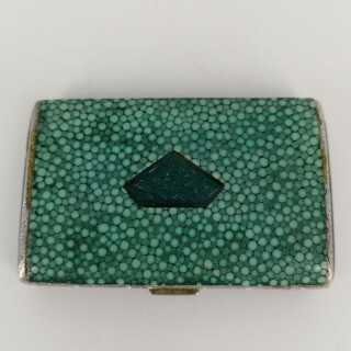Art Deco Minaudière with Dyed roach skin and Jade from 1931