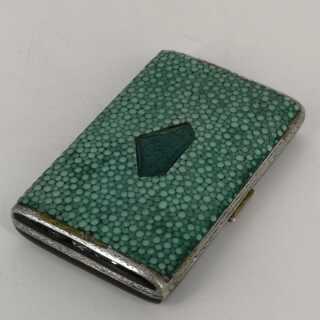 Art Deco Minaudière with Dyed roach skin and Jade from 1931