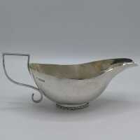 Elegant Art Deco Gravy Boat in Hammered Solid Silver from...