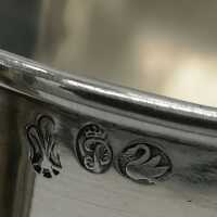 Antique Sauce Boat in Silver from Hanau around 1880 with Griffin and Lions Head