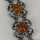 Beautiful ladies bracelet in silver with amber cabochons