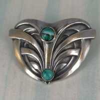 Extraordinary Art Nouveau Brooch in German Silver with...