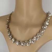 Art Deco necklace in silver with abstract margarite...