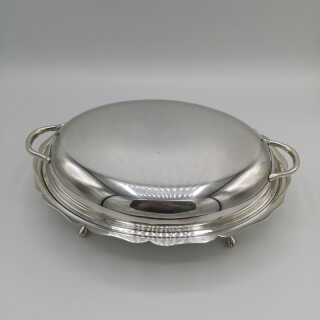 Antique Silver Plated Warming Bowl on Feet around 1930