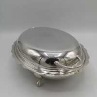 Antique Silver Plated Warming Bowl on Feet around 1930