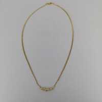 Elegant ladies necklace with flat plate chain in gold and...