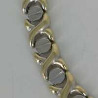 2- farbiges Designer Armband in Gold mit Schrauben Design