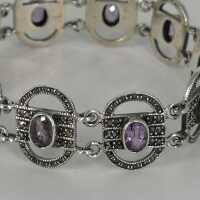 Art Deco bracelet in silver with amethysts and marcasites