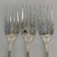 Hugo Leven Art Nouveau Fish Cutlery in Silver for Six Persons