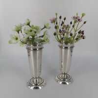 Edwardian Pair of Sterling Silver Vases - United Kingdom...