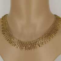 Golden Abstract Collar Necklace in Delicate Geometric...
